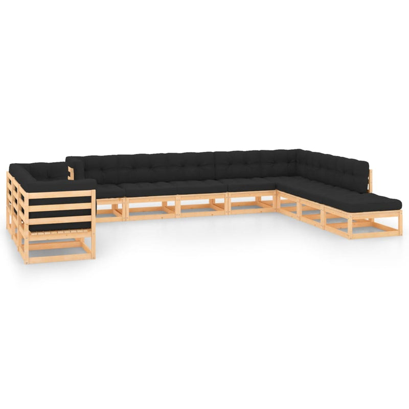 11 Piece Garden Lounge Set with Anthracite Cushions Pinewood Payday Deals