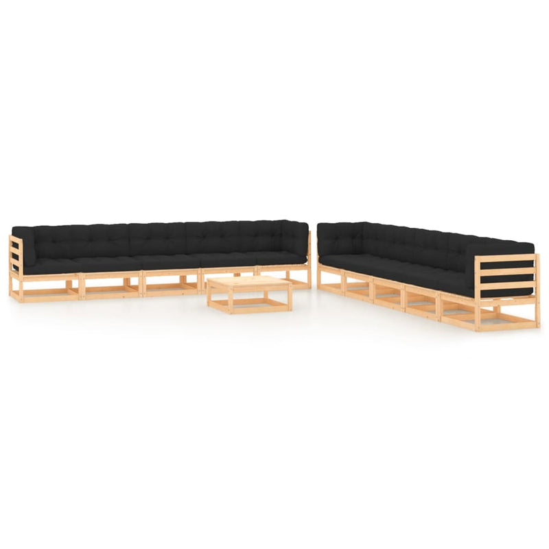11 Piece Garden Lounge Set with Anthracite Cushions Pinewood Payday Deals