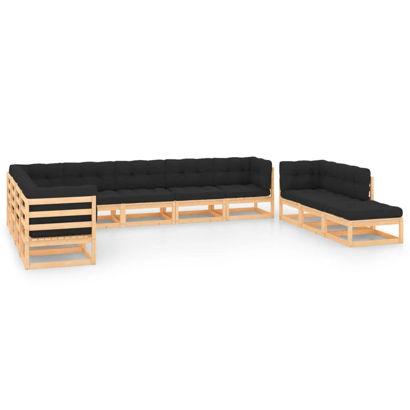11 Piece Garden Lounge Set with Anthracite Cushions Pinewood Payday Deals