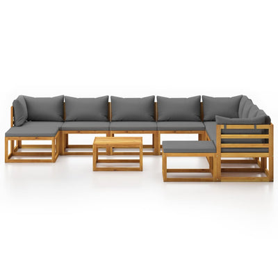 11 Piece Garden Lounge Set with Cushion Solid Acacia Wood Payday Deals