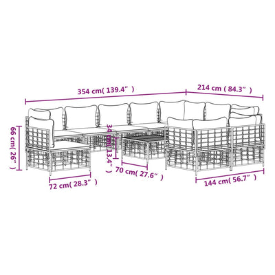 11 Piece Garden Lounge Set with Cushions Anthracite Poly Rattan Payday Deals
