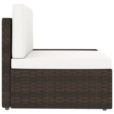 11 Piece Garden Lounge Set with Cushions Brown Poly Rattan Payday Deals