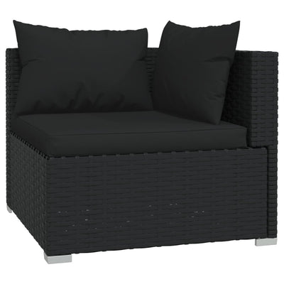 11 Piece Garden Lounge Set with Cushions Poly Rattan Black Payday Deals