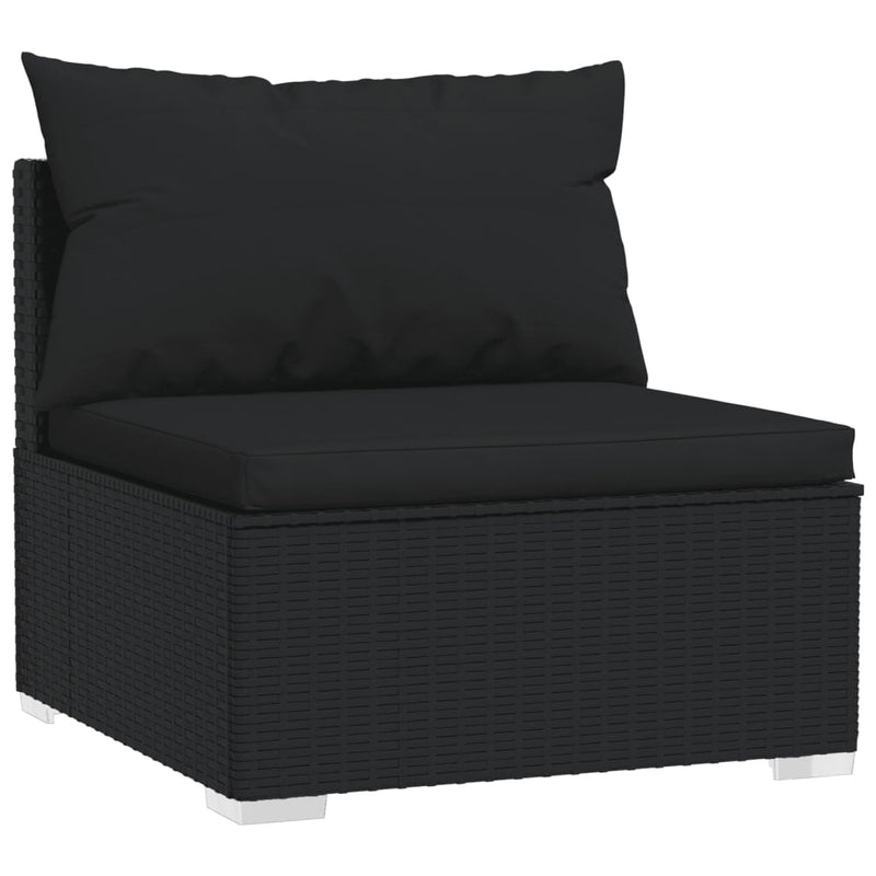 11 Piece Garden Lounge Set with Cushions Poly Rattan Black Payday Deals