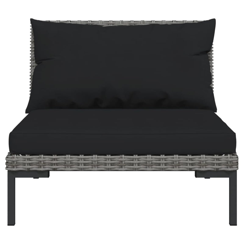 11 Piece Garden Lounge Set with Cushions Poly Rattan Dark Grey Payday Deals