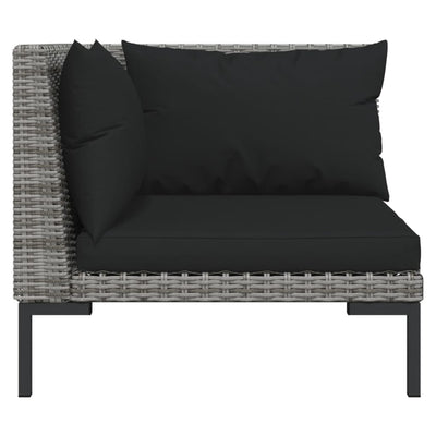 11 Piece Garden Lounge Set with Cushions Poly Rattan Dark Grey Payday Deals