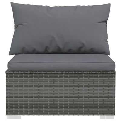 11 Piece Garden Lounge Set with Cushions Poly Rattan Grey Payday Deals