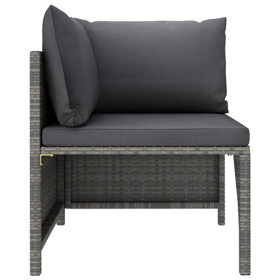 11 Piece Garden Lounge Set with Cushions Poly Rattan Grey Payday Deals