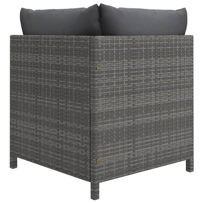 11 Piece Garden Lounge Set with Cushions Poly Rattan Grey Payday Deals
