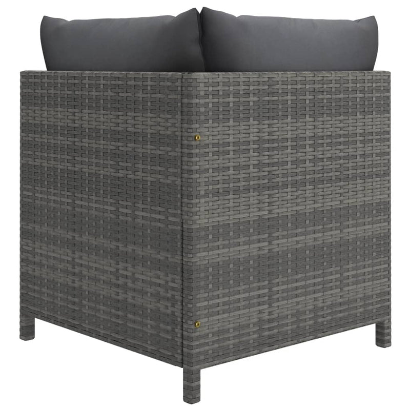 11 Piece Garden Lounge Set with Cushions Poly Rattan Grey Payday Deals