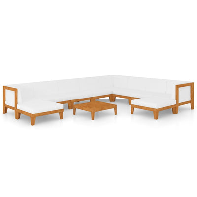 11 Piece Garden Lounge Set with Cushions Solid Acacia Wood Payday Deals