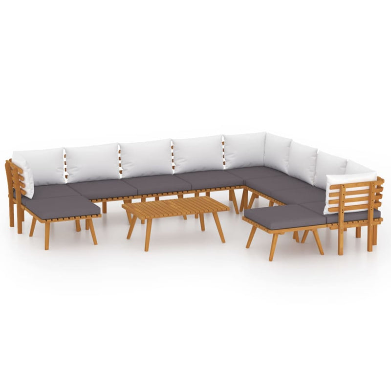 11 Piece Garden Lounge Set with Cushions Solid Wood Acacia Payday Deals