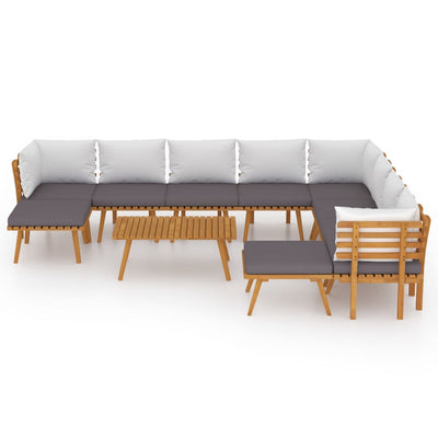 11 Piece Garden Lounge Set with Cushions Solid Wood Acacia Payday Deals