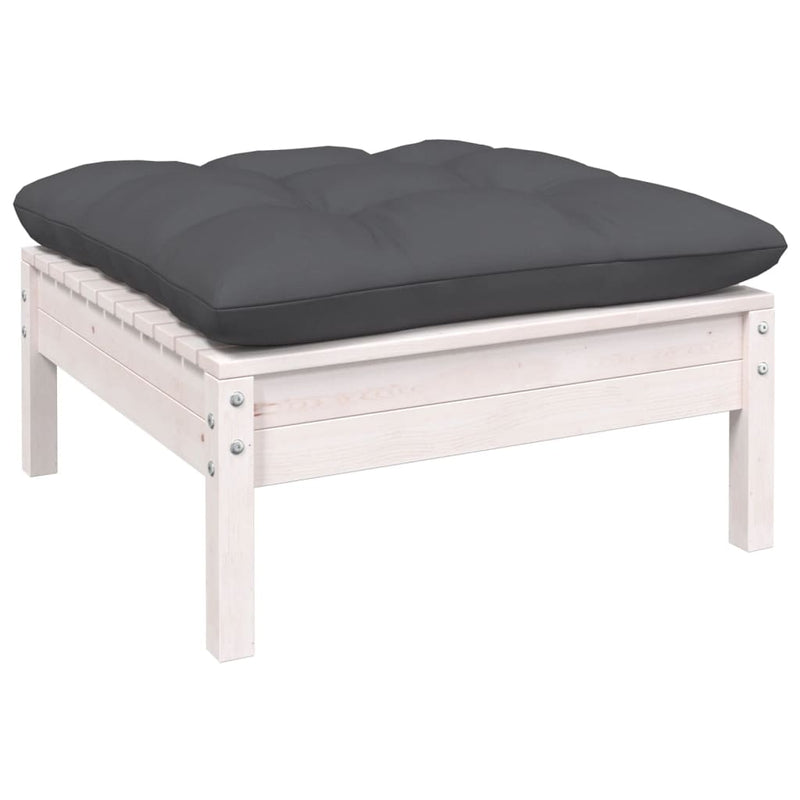 11 Piece Garden Lounge Set with Cushions White Pinewood Payday Deals