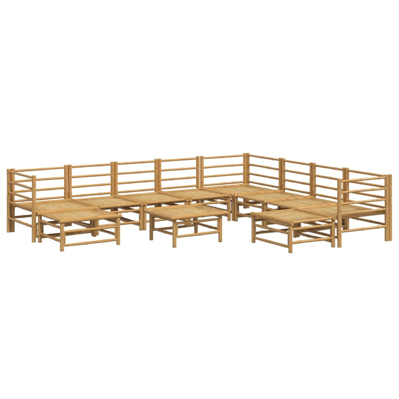 11 Piece Garden Lounge Set with Light Grey Cushions Bamboo Payday Deals