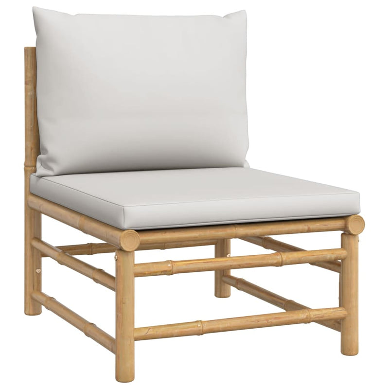 11 Piece Garden Lounge Set with Light Grey Cushions Bamboo Payday Deals