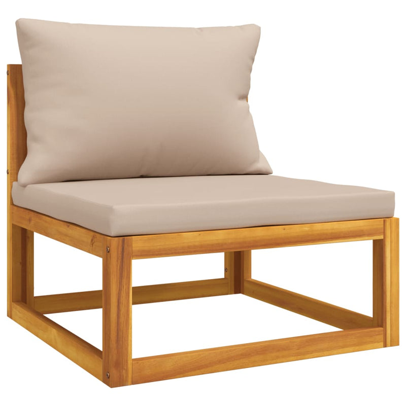 11 Piece Garden Lounge Set with Taupe Cushions Solid Wood Payday Deals