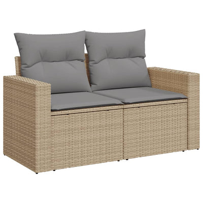 11 Piece Garden Sofa Set with Cushions Beige Poly Rattan Payday Deals