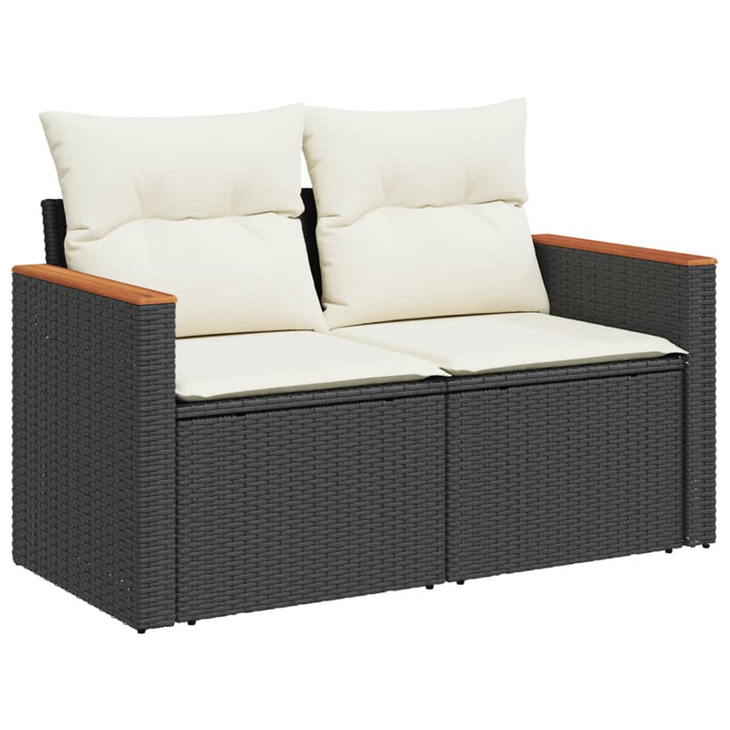 11 Piece Garden Sofa Set with Cushions Black Poly Rattan Payday Deals