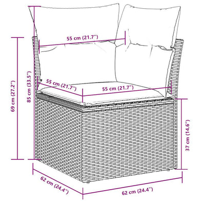 11 Piece Garden Sofa Set with Cushions Black Poly Rattan Payday Deals