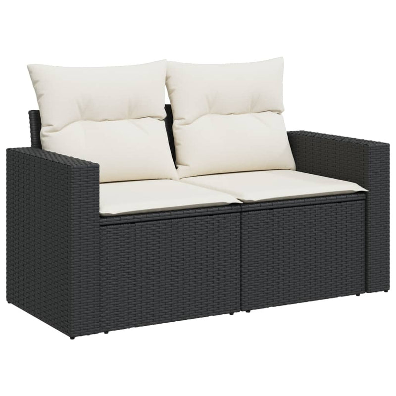 11 Piece Garden Sofa Set with Cushions Black Poly Rattan Payday Deals