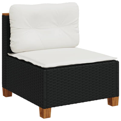 11 Piece Garden Sofa Set with Cushions Black Poly Rattan Payday Deals