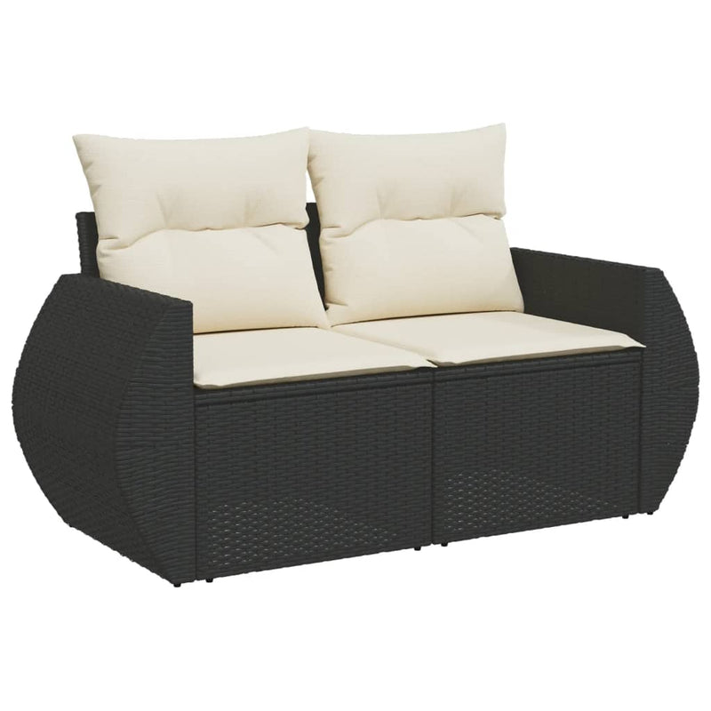11 Piece Garden Sofa Set with Cushions Black Poly Rattan Payday Deals