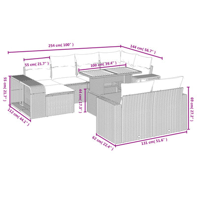 11 Piece Garden Sofa Set with Cushions Black Poly Rattan Payday Deals