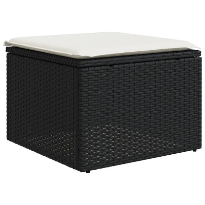 11 Piece Garden Sofa Set with Cushions Black Poly Rattan Payday Deals