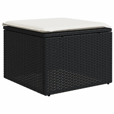 11 Piece Garden Sofa Set with Cushions Black Poly Rattan Payday Deals