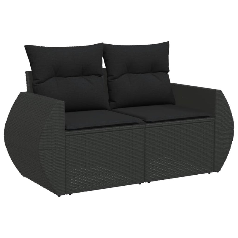 11 Piece Garden Sofa Set with Cushions Black Poly Rattan Payday Deals