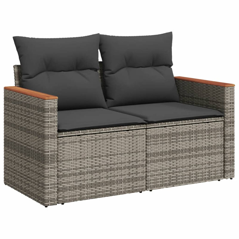 11 Piece Garden Sofa Set with Cushions Grey Poly Rattan Payday Deals