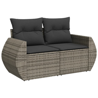 11 Piece Garden Sofa Set with Cushions Grey Poly Rattan Payday Deals