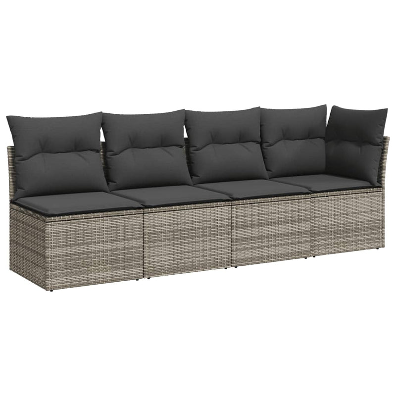 11 Piece Garden Sofa Set with Cushions Grey Poly Rattan Payday Deals