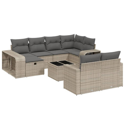 11 Piece Garden Sofa Set with Cushions Grey Poly Rattan Payday Deals