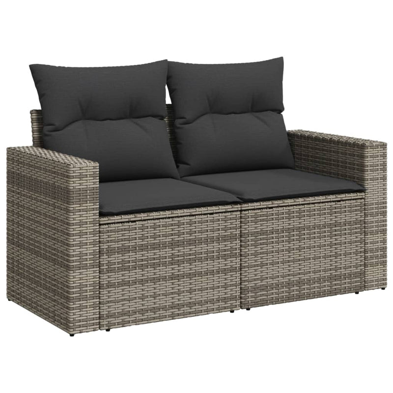 11 Piece Garden Sofa Set with Cushions Grey Poly Rattan Payday Deals