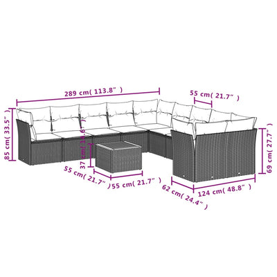 11 Piece Garden Sofa Set with Cushions Mix Beige Poly Rattan Payday Deals