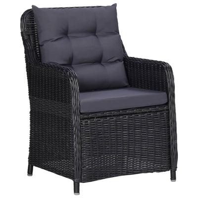 11 Piece Outdoor Dining Set Poly Rattan Black Payday Deals