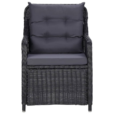 11 Piece Outdoor Dining Set Poly Rattan Black Payday Deals