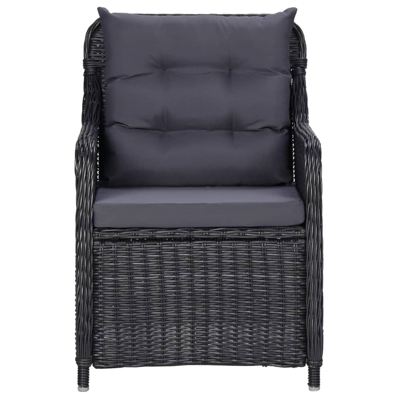 11 Piece Outdoor Dining Set Poly Rattan Black Payday Deals