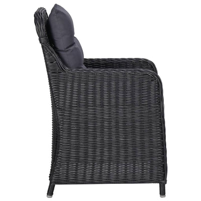 11 Piece Outdoor Dining Set Poly Rattan Black Payday Deals