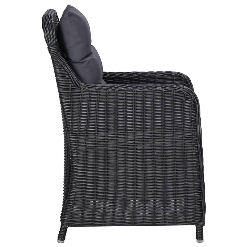 11 Piece Outdoor Dining Set Poly Rattan Black Payday Deals