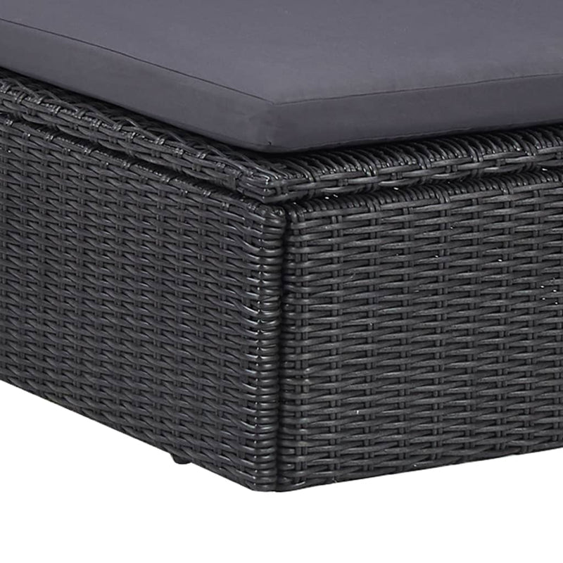 11 Piece Outdoor Dining Set Poly Rattan Black Payday Deals