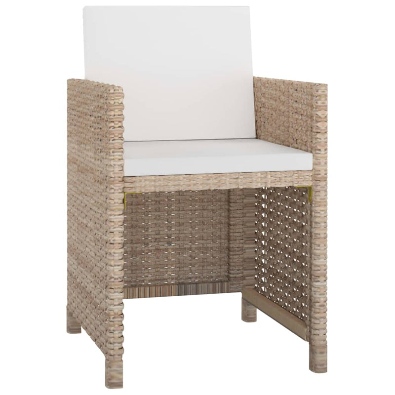 11 Piece Outdoor Dining Set with Cushions Poly Rattan Beige Payday Deals