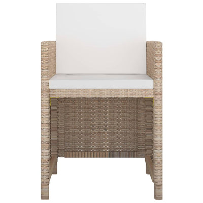 11 Piece Outdoor Dining Set with Cushions Poly Rattan Beige Payday Deals