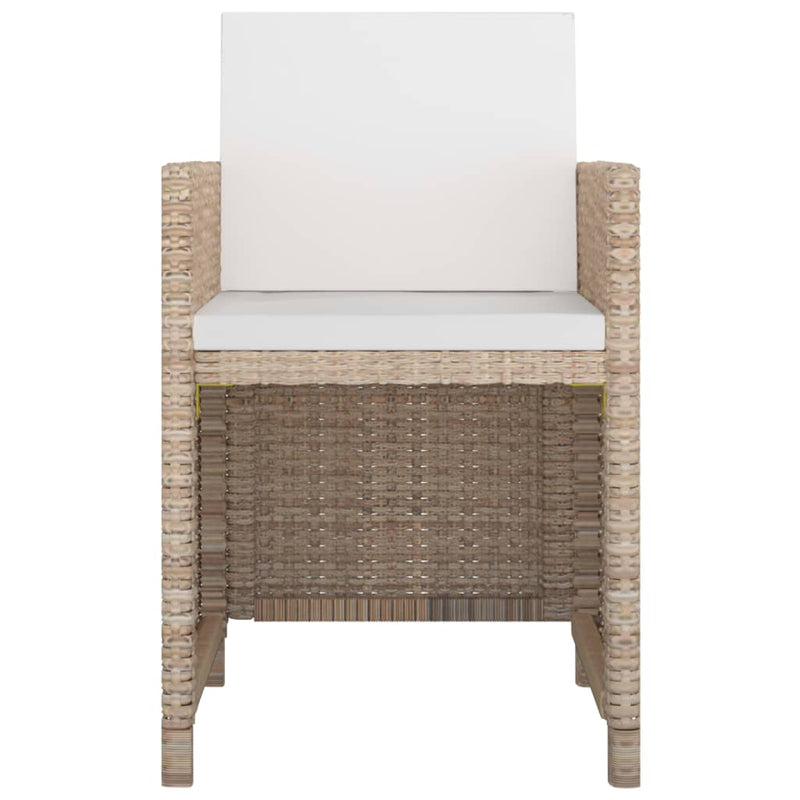 11 Piece Outdoor Dining Set with Cushions Poly Rattan Beige Payday Deals