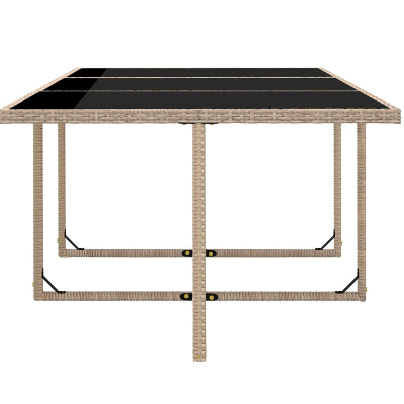 11 Piece Outdoor Dining Set with Cushions Poly Rattan Beige Payday Deals