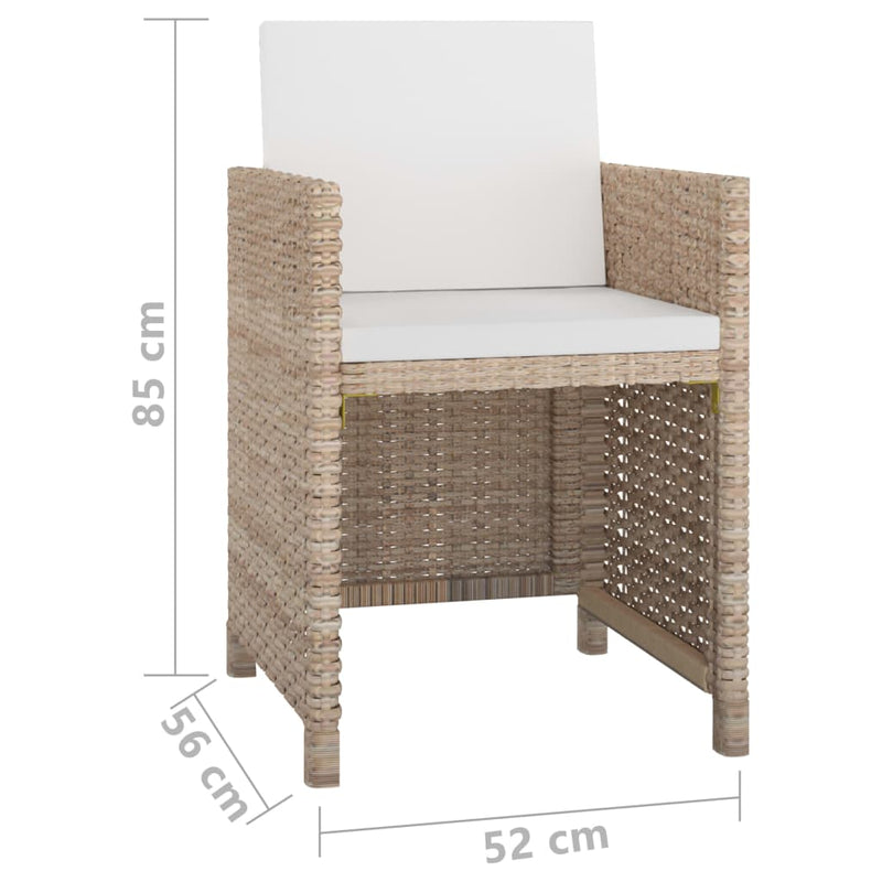 11 Piece Outdoor Dining Set with Cushions Poly Rattan Beige Payday Deals