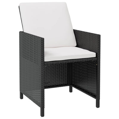 11 Piece Outdoor Dining Set with Cushions Poly Rattan Black Payday Deals