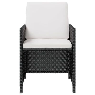 11 Piece Outdoor Dining Set with Cushions Poly Rattan Black Payday Deals